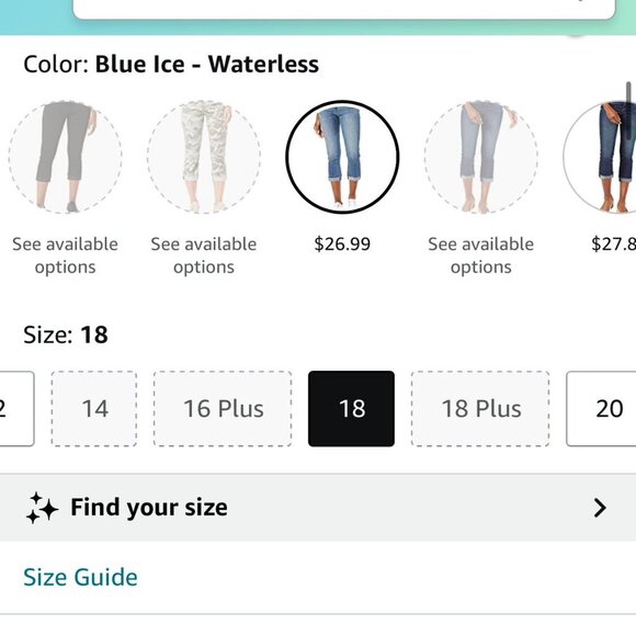 NWT Signature by Levis Womens Mid rise capri pants - Size 18 - Picture 6 of 11